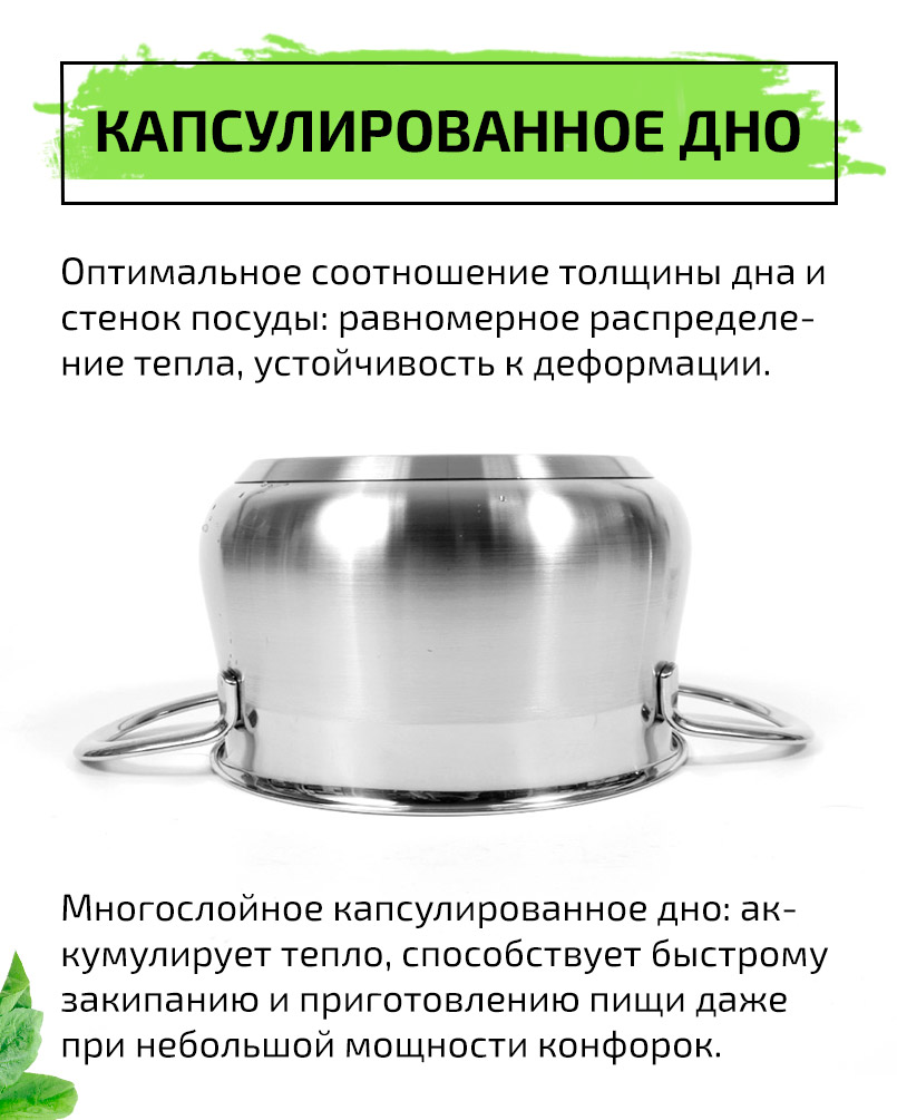 Кастрюля 16см/1,8л TIMA Элегантная из нержавеющей стали 18/10 с крышкой