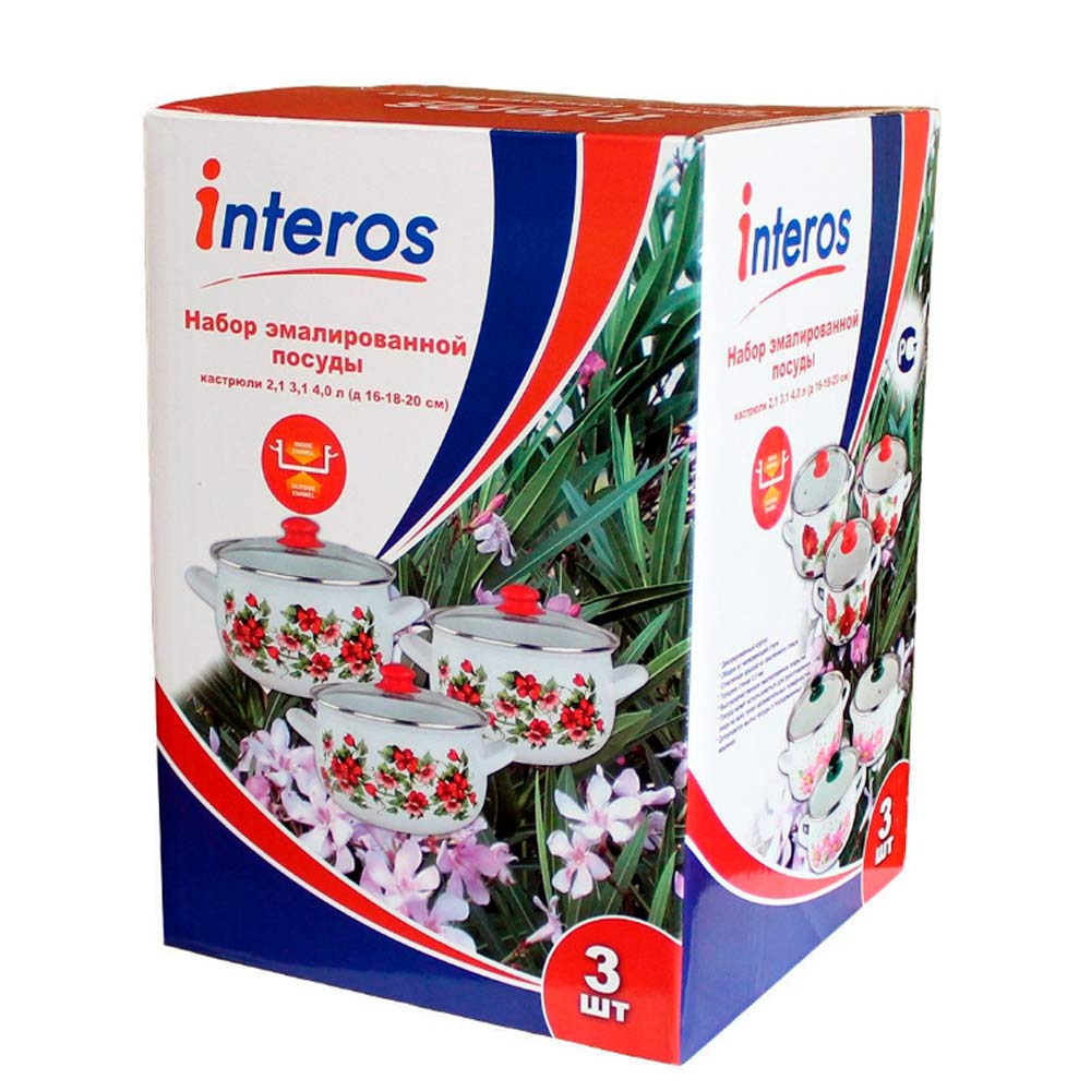Набор кастрюль 2,1л, 3,1л, 4,0л INTEROS Палермо