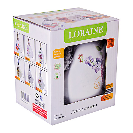 Дозатор для мыла 450мл LORAINE Букет доломит
