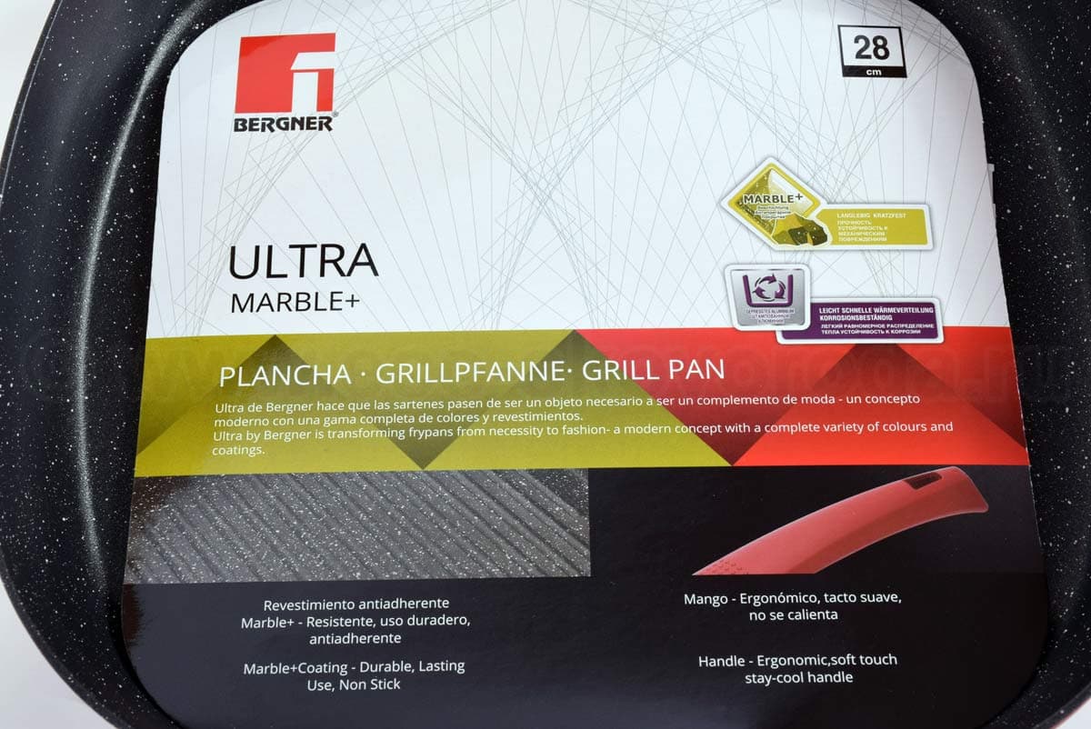 Сковорода гриль 28х28см BERGNER Ultra Marble с каменным покрытием