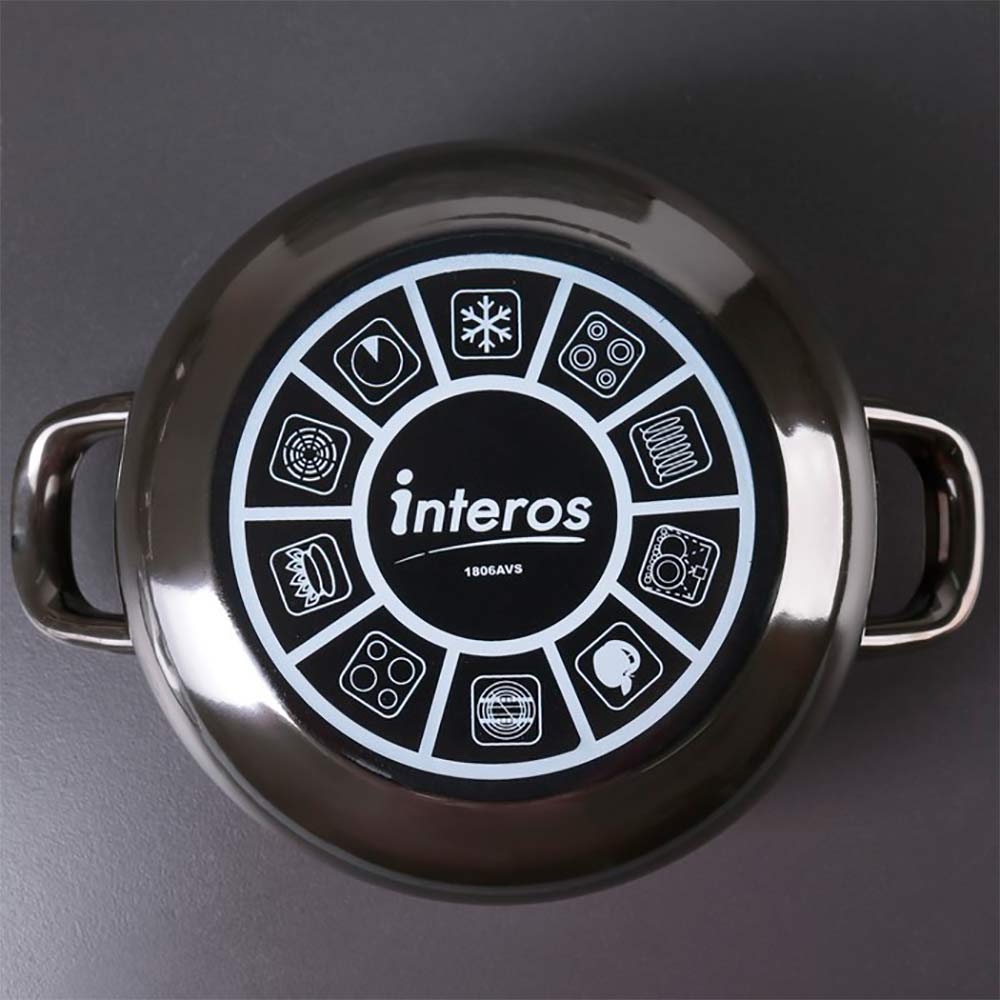 Кастрюля эмалированная 4,0л/20см INTEROS Металлик