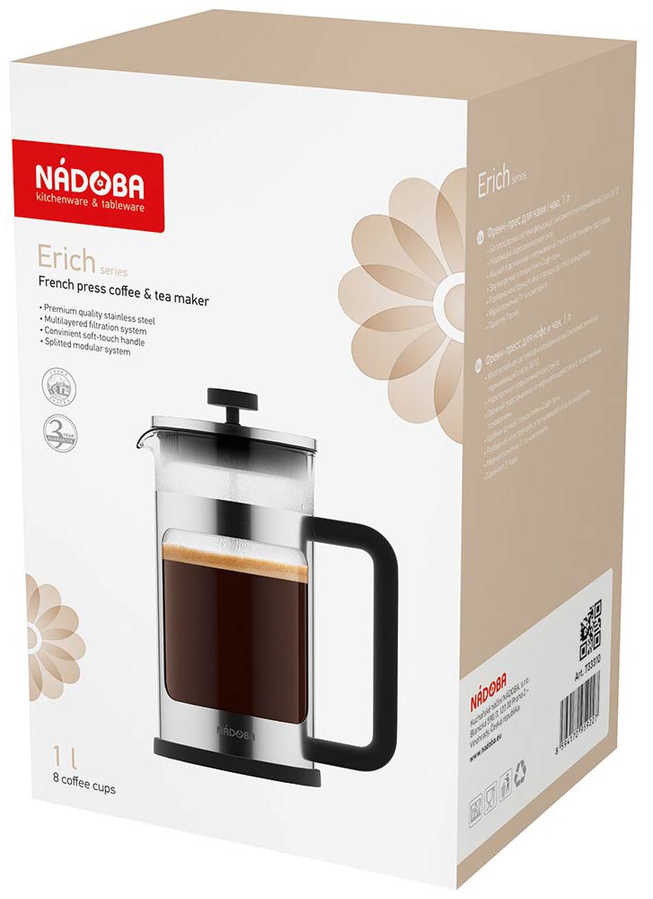 Френч-пресс 1л NADOBA Erich, Чехия