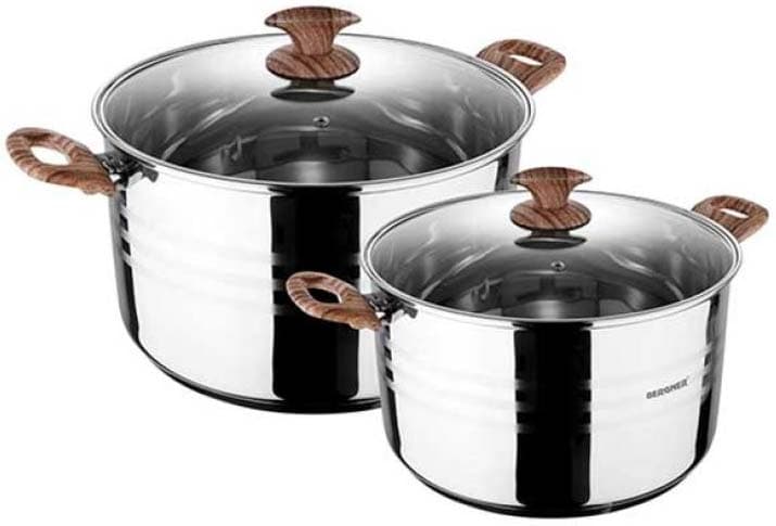 Набор кастрюль 1,6л, 2,3л BERGNER Granito из нержавеющей стали