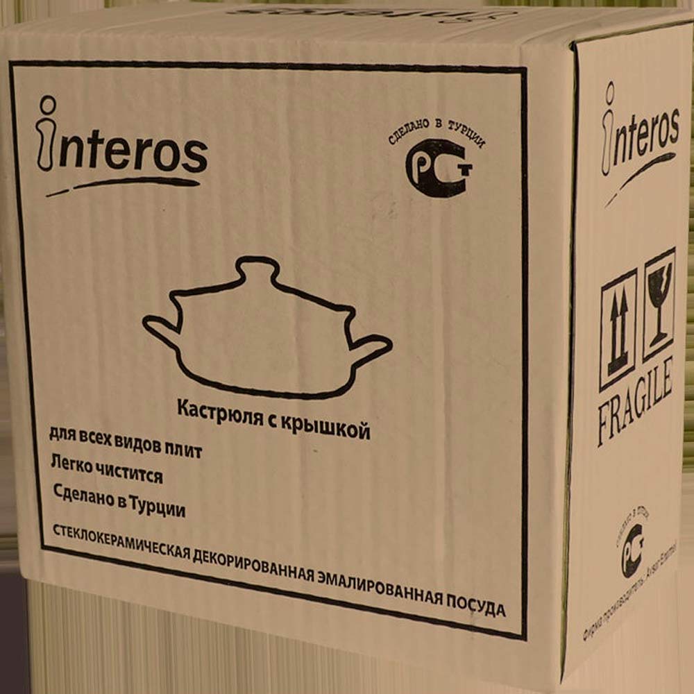 Кастрюля эмалированная 5,7/24см INTEROS Розы