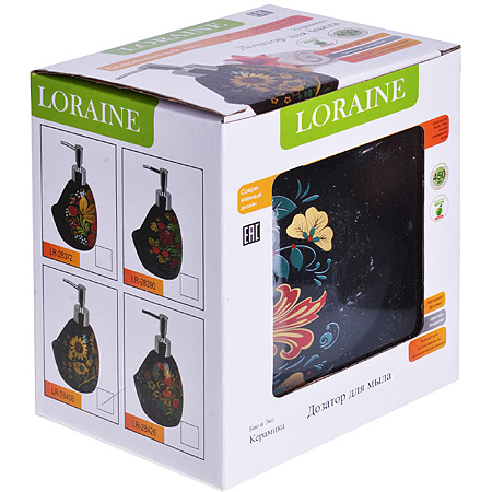 Дозатор для мыла 450мл LORAINE Birds доломит