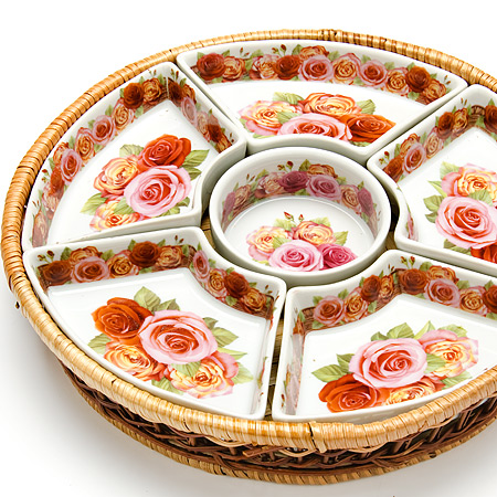 Менажница керамическая MAYER & BOCH 7 предметов с корзиной