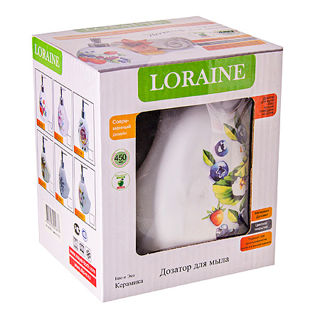Дозатор для мыла 400мл LORAINE Berries доломит