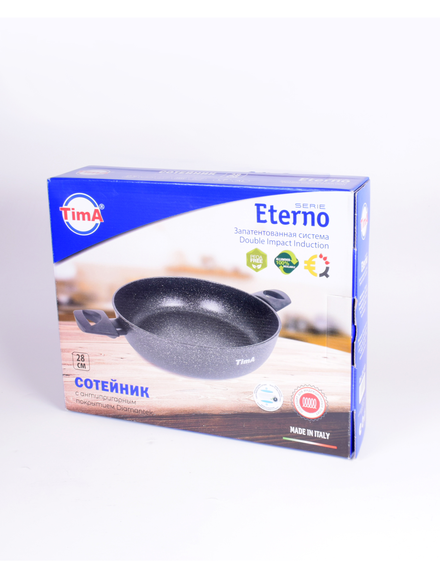 Сотейник 28см TIMA Eterno Induction титановое покрытие Diamantek, Италия