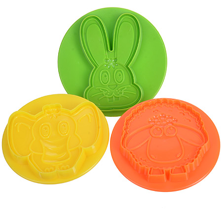 Формочки для мастики 3шт MAYER & BOCH M&B Molds пластиковые с поршнем Заяц, Слон, Барашек