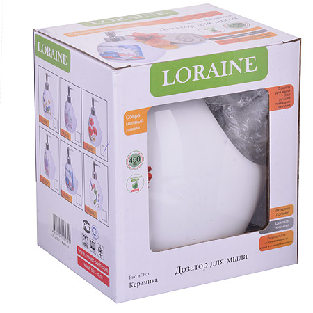 Дозатор для мыла 400мл LORAINE Маки доломит