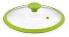 Крышка 24см стеклянная FRYBEST с силиконовым ободом салатовая