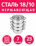 Мантоварка-пароварка 4 секции/25см из нержавеющей стали TIMA