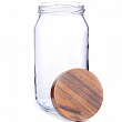 Дополнительное изображение Банка емкость для сыпучих продуктов 1л MAYER & BOCH wood, стекло, Турция