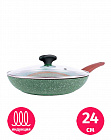 Сковорода 24см TVS Natura Induction с крышкой каменное покрытие Vegetek Италия