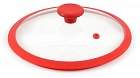 Крышка 26см стеклянная FRYBEST с силиконовым ободом красная