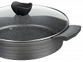 Дополнительное изображение Сотейник 28см КАТУНЬ Графит с крышкой с каменным покрытием, Россия