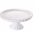 Дополнительное изображение Тортовница на ножке 23см LORAINE с крышкой, фарфор