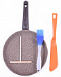 Дополнительное изображение Сковорода блинная 25см TIMA/TVS Art Granit каменное покрытие Италия + палочка, кисточка и лопатка