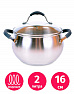Кастрюля 16см/2л из нержавеющей стали TIMA Удобная с крышкой