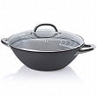 Дополнительное изображение Сковорода вок чугунная 3,6л с крышкой MAYER & BOCH лопатка и деревянные палочки в подарок
